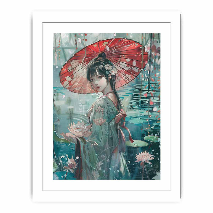 Japanise lady Art  framed Print