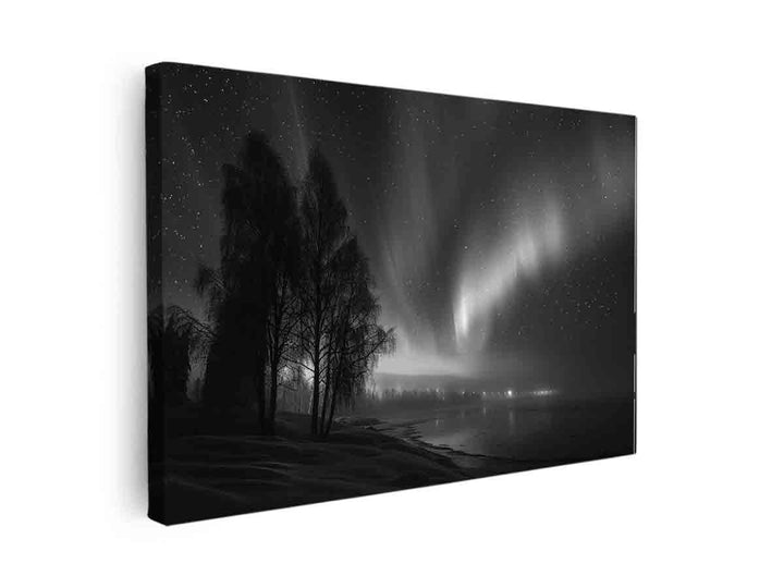 northern lights  balack &  white   canvas Print