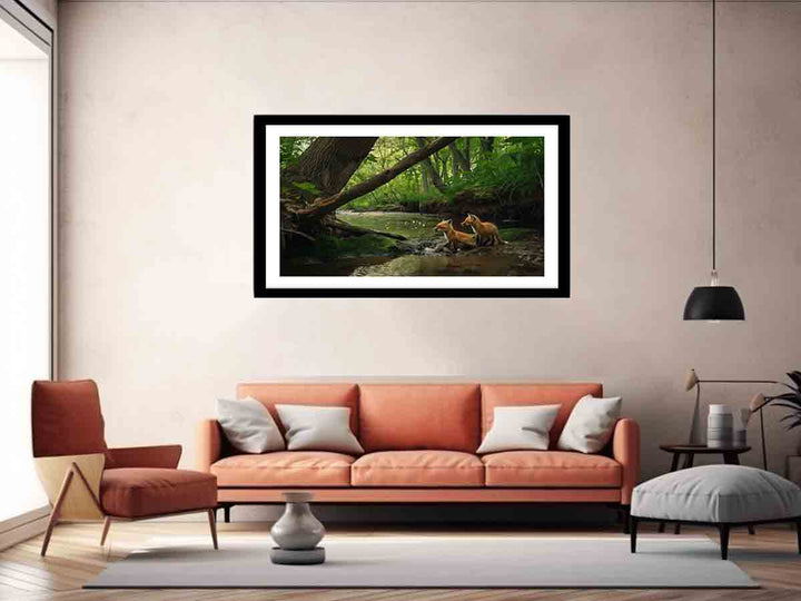 Red fox in Jungle  Art Print