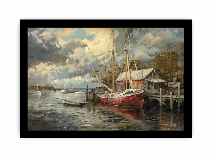 River side Living framed Print