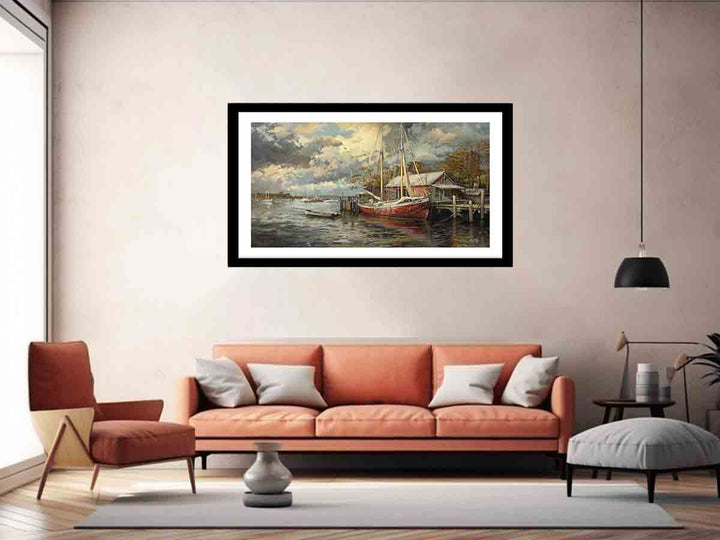 River side Living Art Print