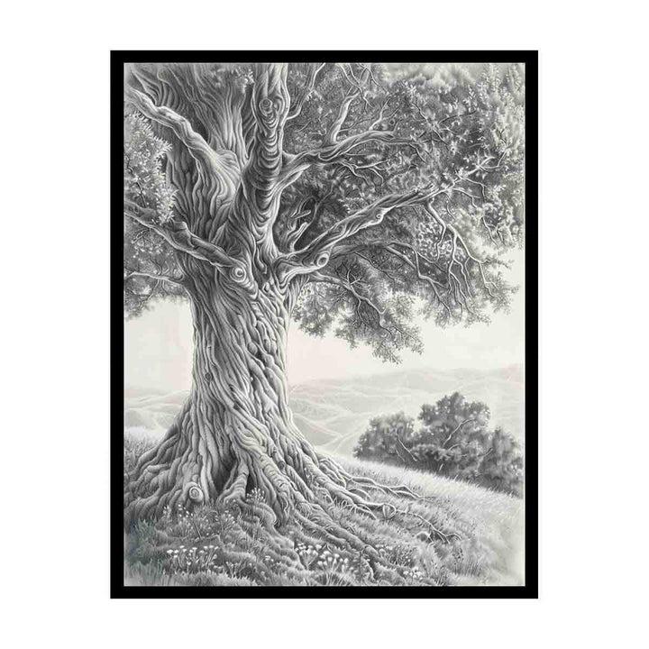 Tree of Peace  Pencil  Art canvas Print