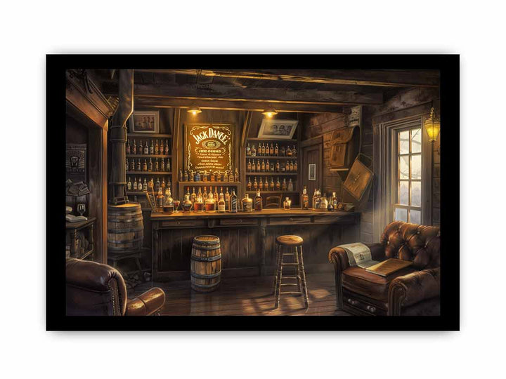 Vinatge Bar Art framed Print