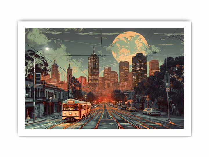 Melbourne Art print framed Print