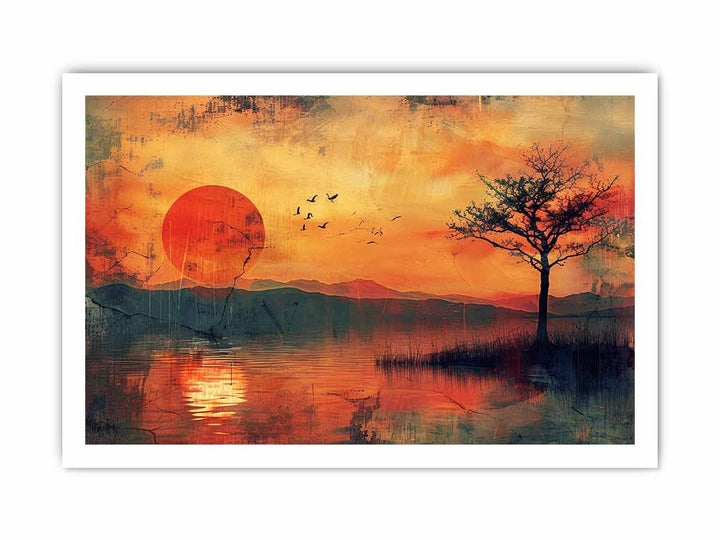 Sunset  Art framed Print