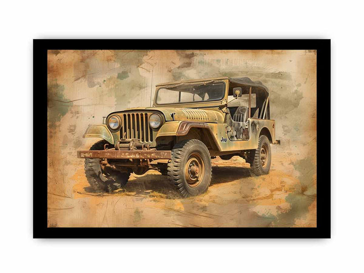 Vinatge Jeep framed Print