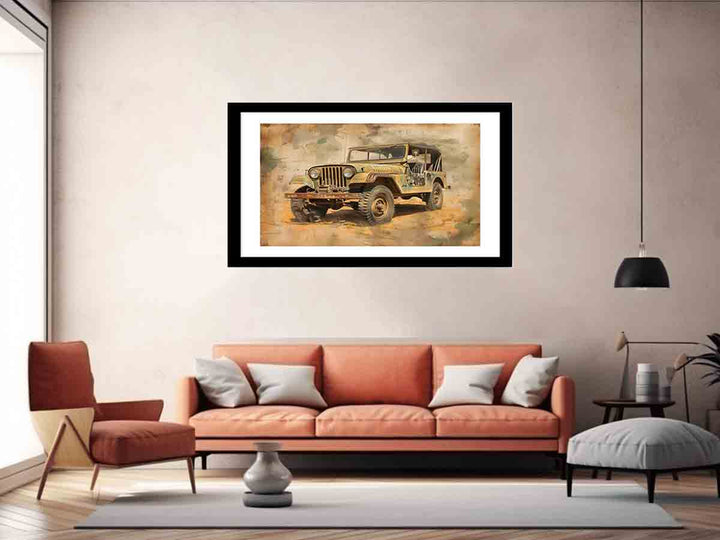 Vinatge Jeep  Art Print