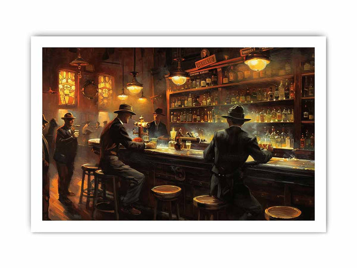 Vintage Bar  Painting framed Print