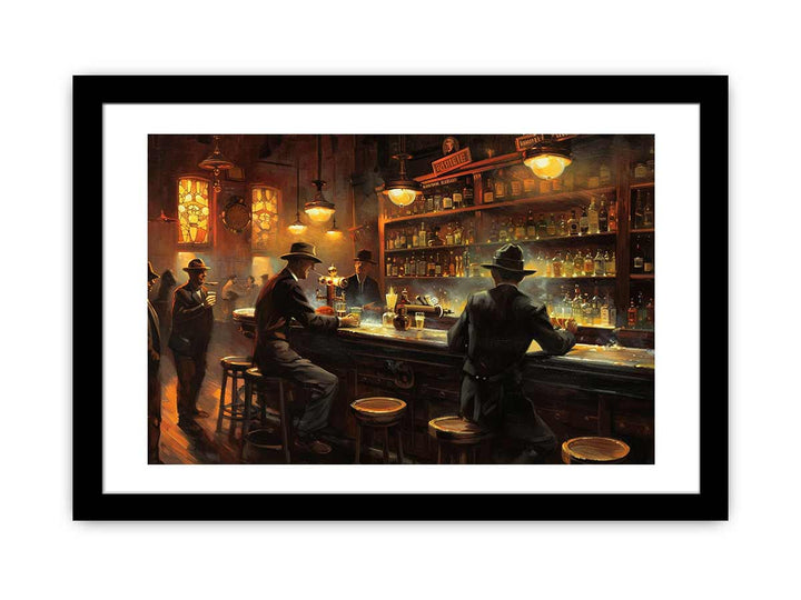 Vintage Bar  Painting framed Print