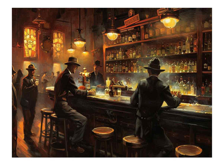 Vintage Bar  Painting Art Print