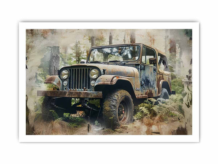 Jeep Painting framed Print