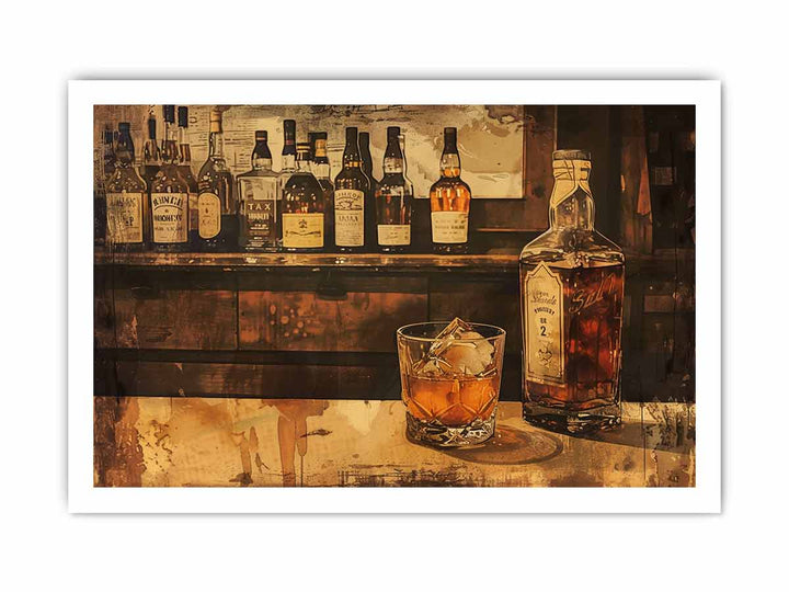 Vintage Whiskey  framed Print