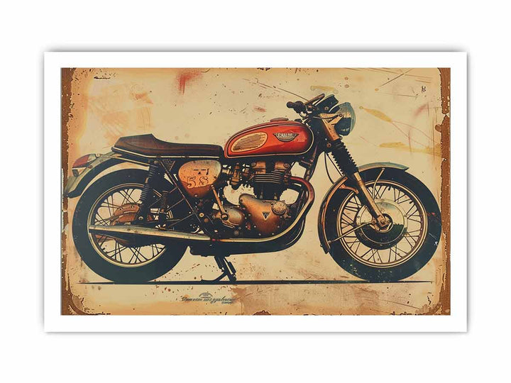 Vintage Motorcyle Art framed Print