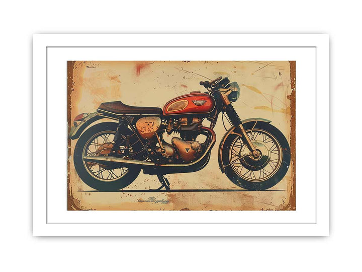 Vintage Motorcyle Art framed Print