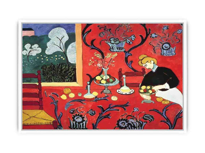 The Dessert: Harmony in Red  by Henri Matisse Framed Print