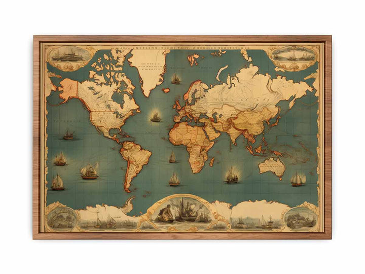 Vintage  World Map 2   Painting