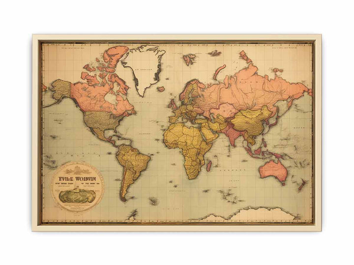 Vintage  World Map 4 Framed Print