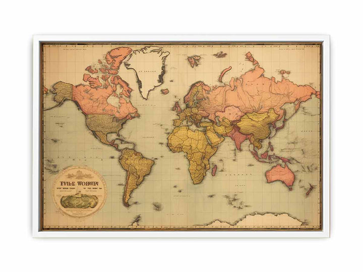 Vintage  World Map 4  Canvas Print