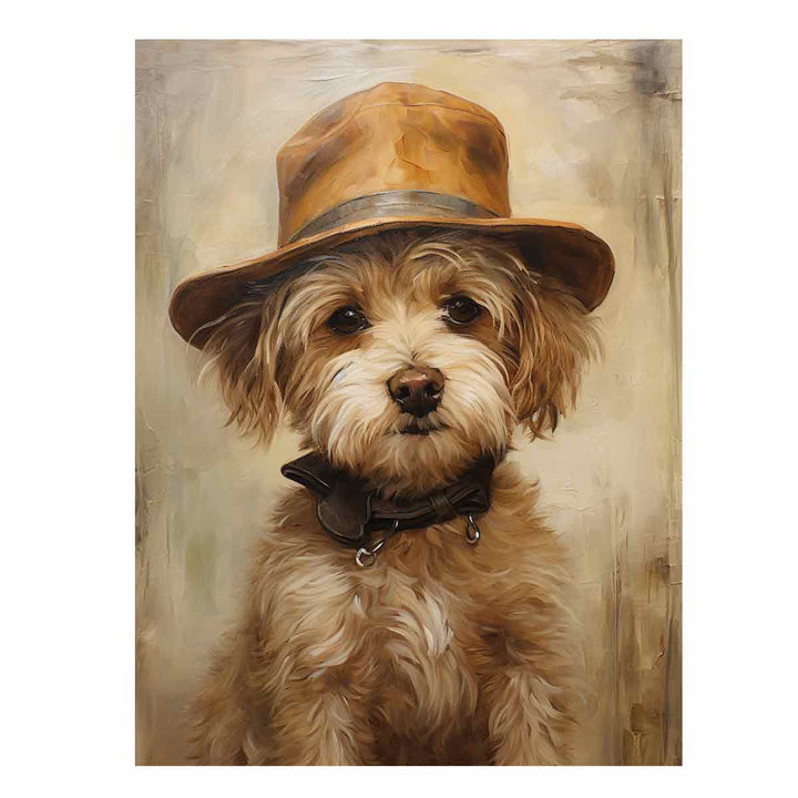 Dog Wearing Hat Art 