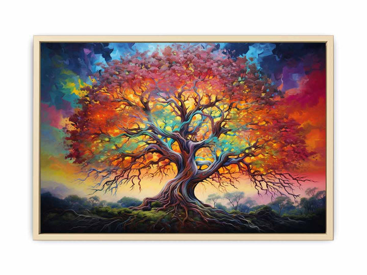 Multicolor Tree Art Framed Print