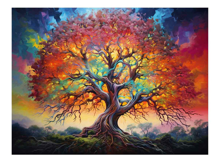 Multicolor Tree Art 