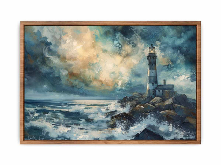 Rocky Shore Lighthouse  Painting