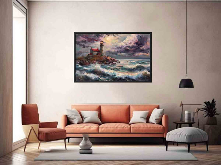 Rocky Shore Lighthouse Art 