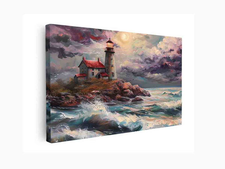 Rocky Shore Lighthouse Art 