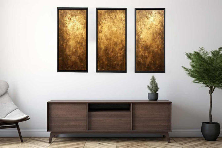 3 Panel Gold Painting