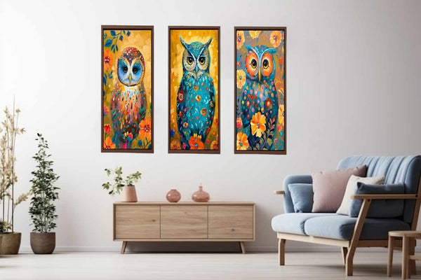 Owl  3 Piece  Art Set