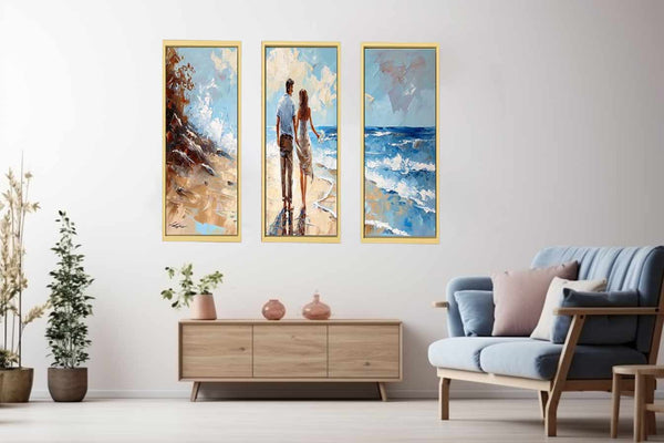 3 Panel Couple  Art  Beach Painting