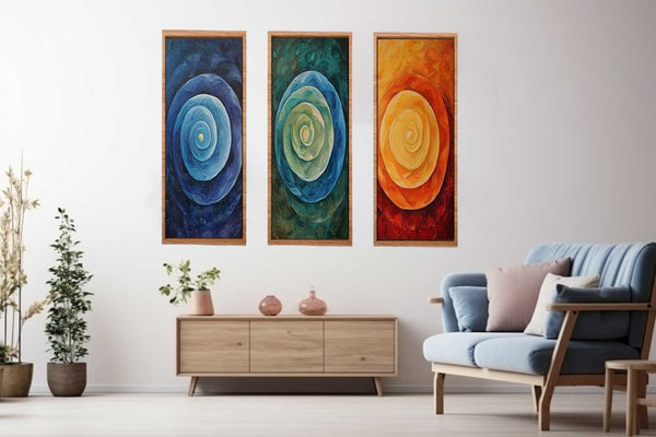 3 Panel Circles Painting