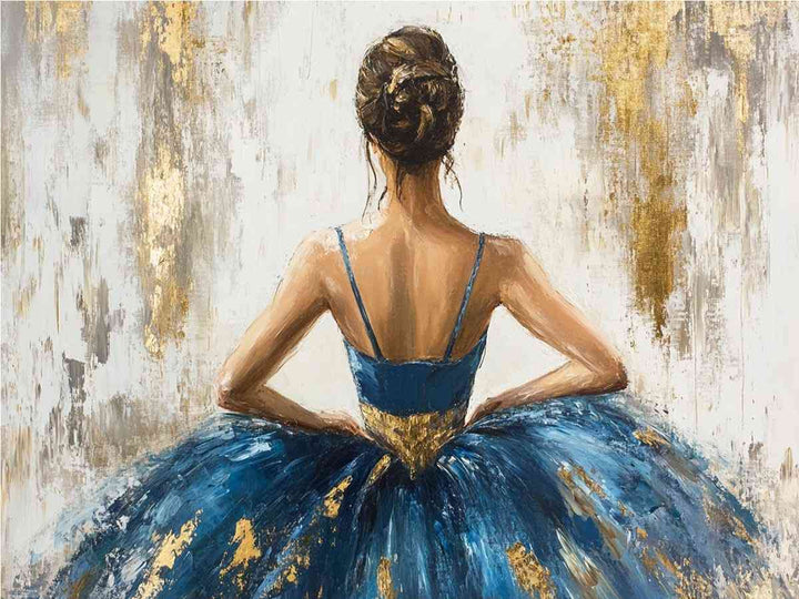 Blue Ballerina Canvas Painting 