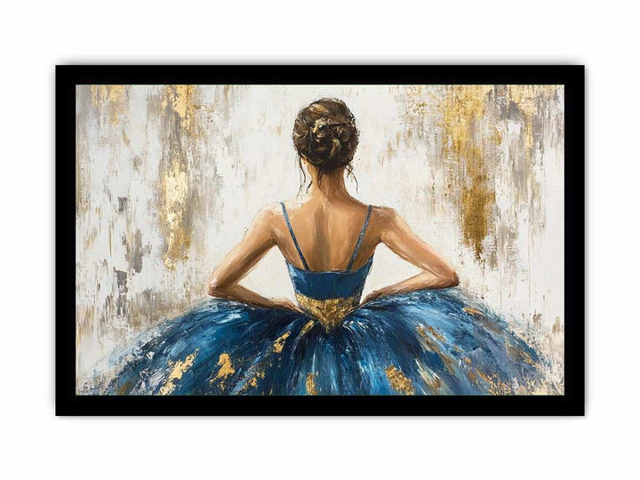 Blue Ballerina Canvas Painting 