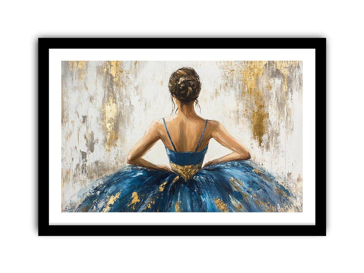 Blue Ballerina Canvas Painting 