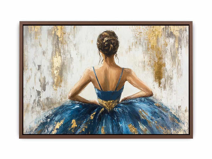 Blue Ballerina Canvas Painting 