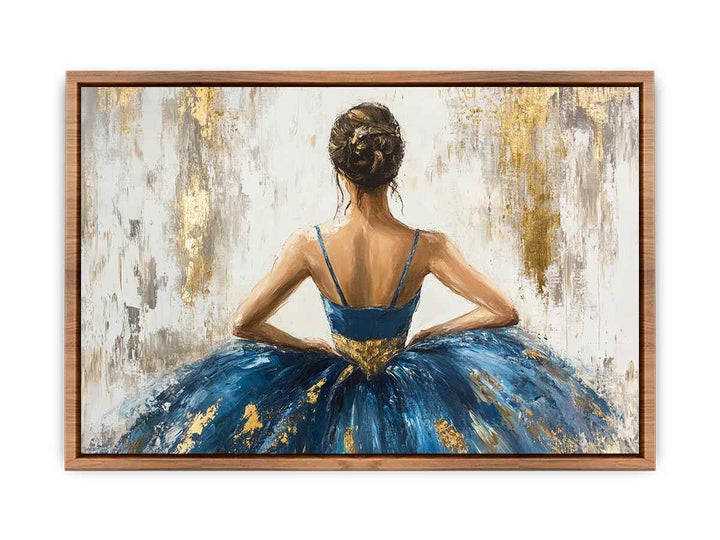 Blue Ballerina Canvas Painting 