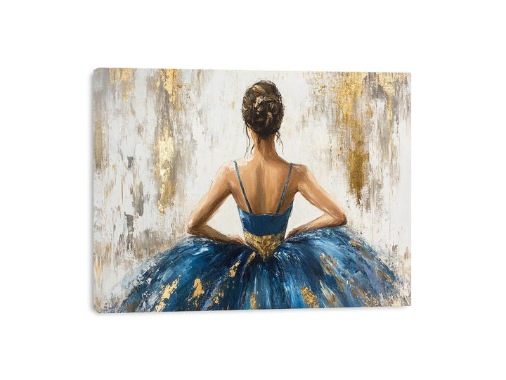 Blue Ballerina Canvas Painting 