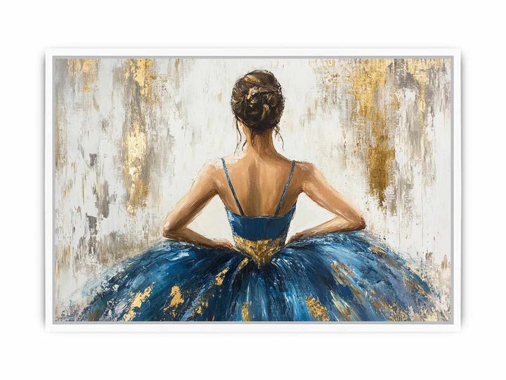 Blue Ballerina Canvas Painting 