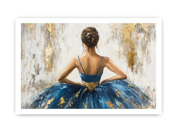 Blue Ballerina Canvas Painting 