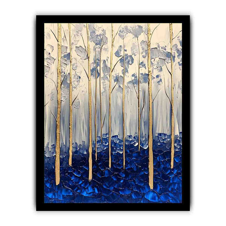 Blue Gold Canvas Painting 