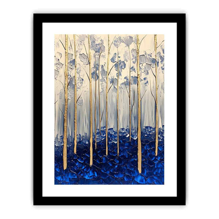 Blue Gold Canvas Painting 