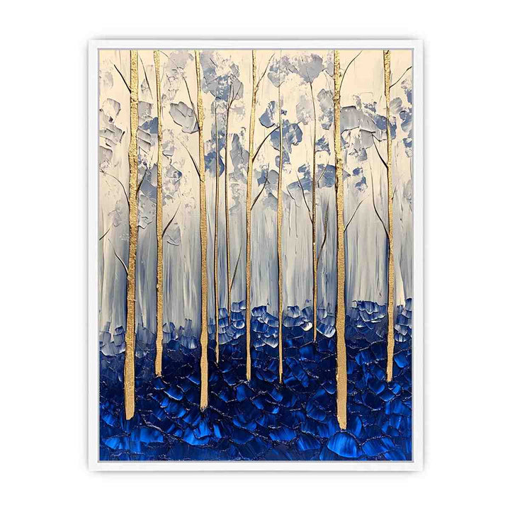 Blue Gold Canvas Painting 