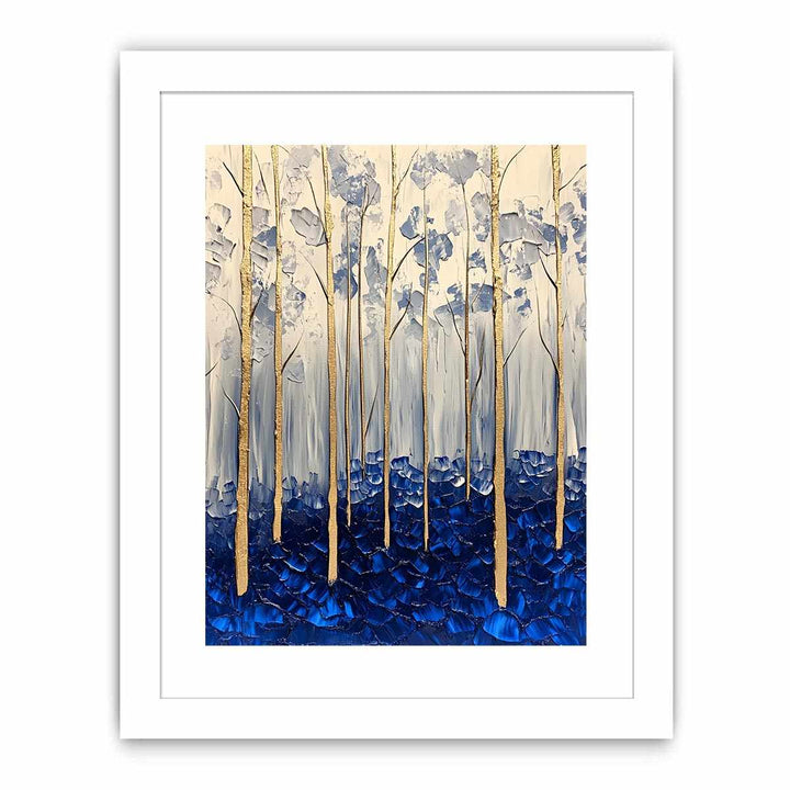 Blue Gold Canvas Painting 