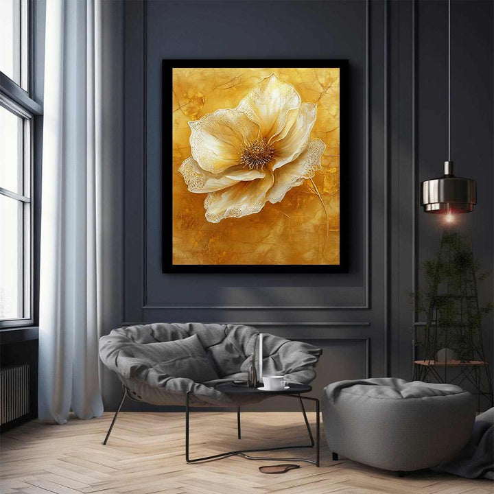 Gold Flower Canvas Painting 