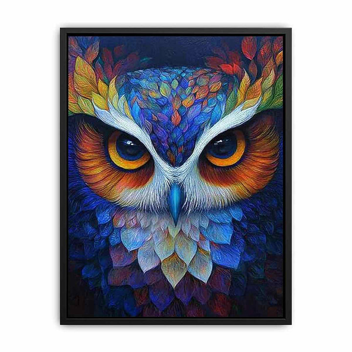 Colorful Owl Canvas Painting 