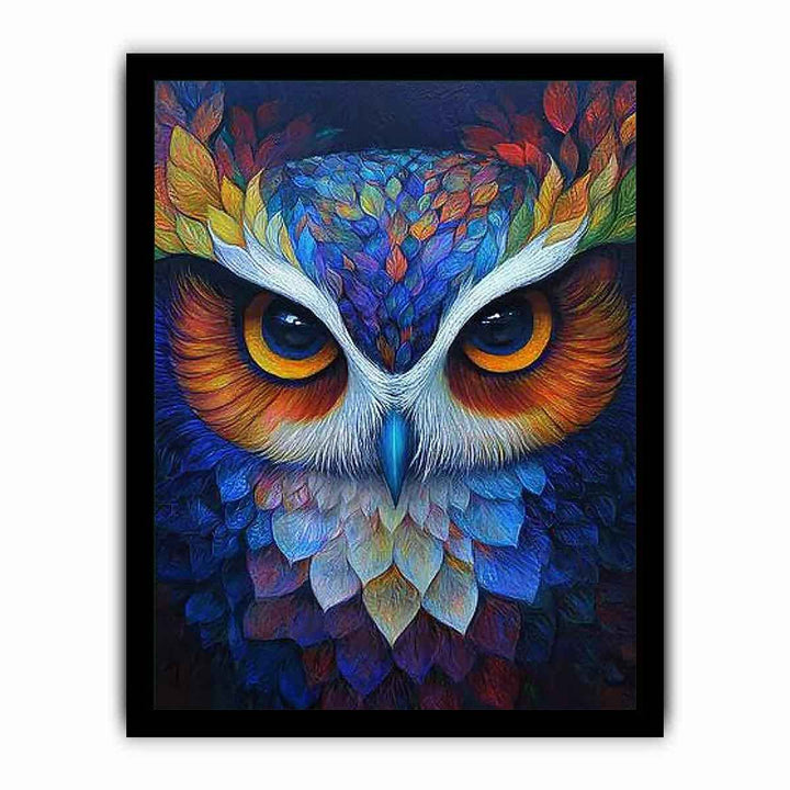 Colorful Owl Canvas Painting 