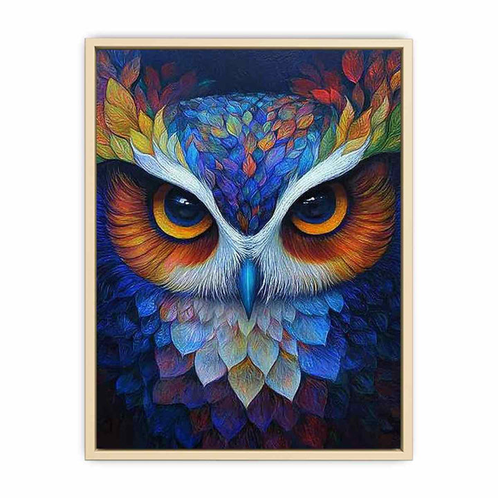 Colorful Owl Canvas Painting 