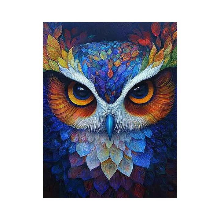 Colorful Owl Oil Painting