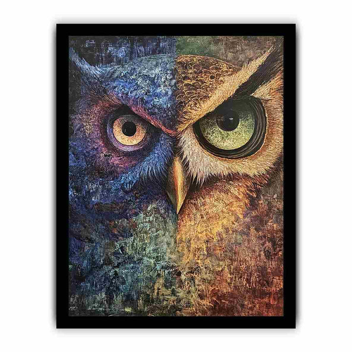 Two Tone Owl Canvas Painting 